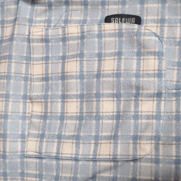 Salewa Polarlite Fleece Flannel 5 Size XXL In Baby Blue Plaid - Picture 3 of 11